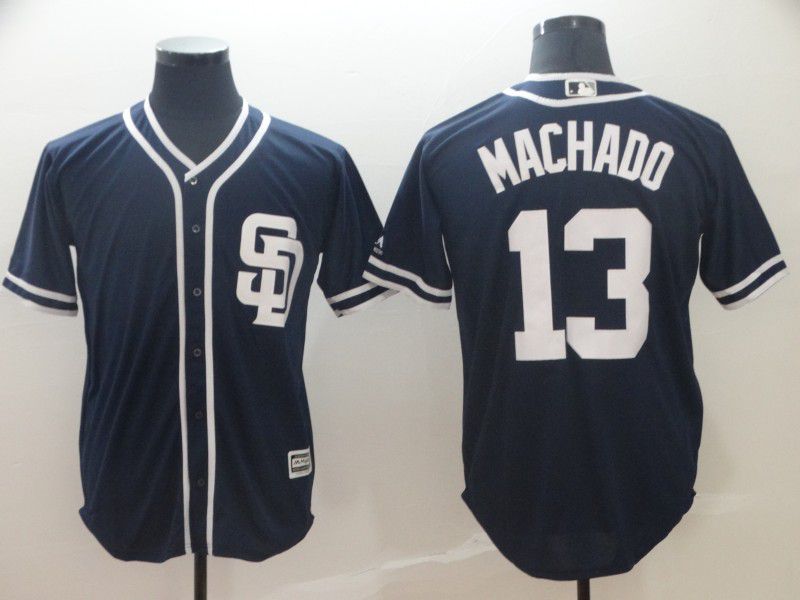 2019 MLB Men San Diego Padres #13 Machado blue game Jerseys